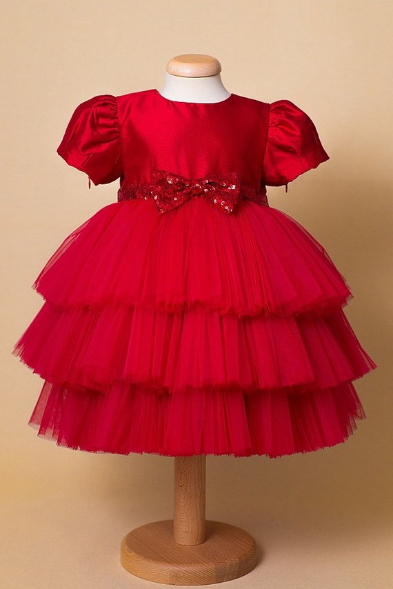 Vestido de formatura infantil vermelho